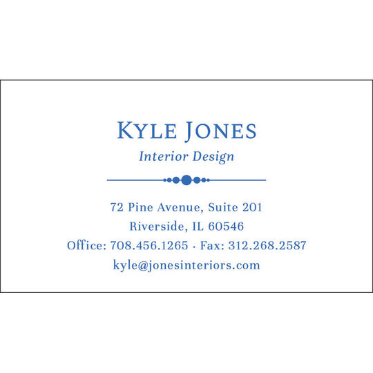 Ornamental Business Cards - Raised Ink